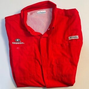 Men’s Georgia Bulldogs Columbia PFG Short Sleeve Sz L Omni Shade